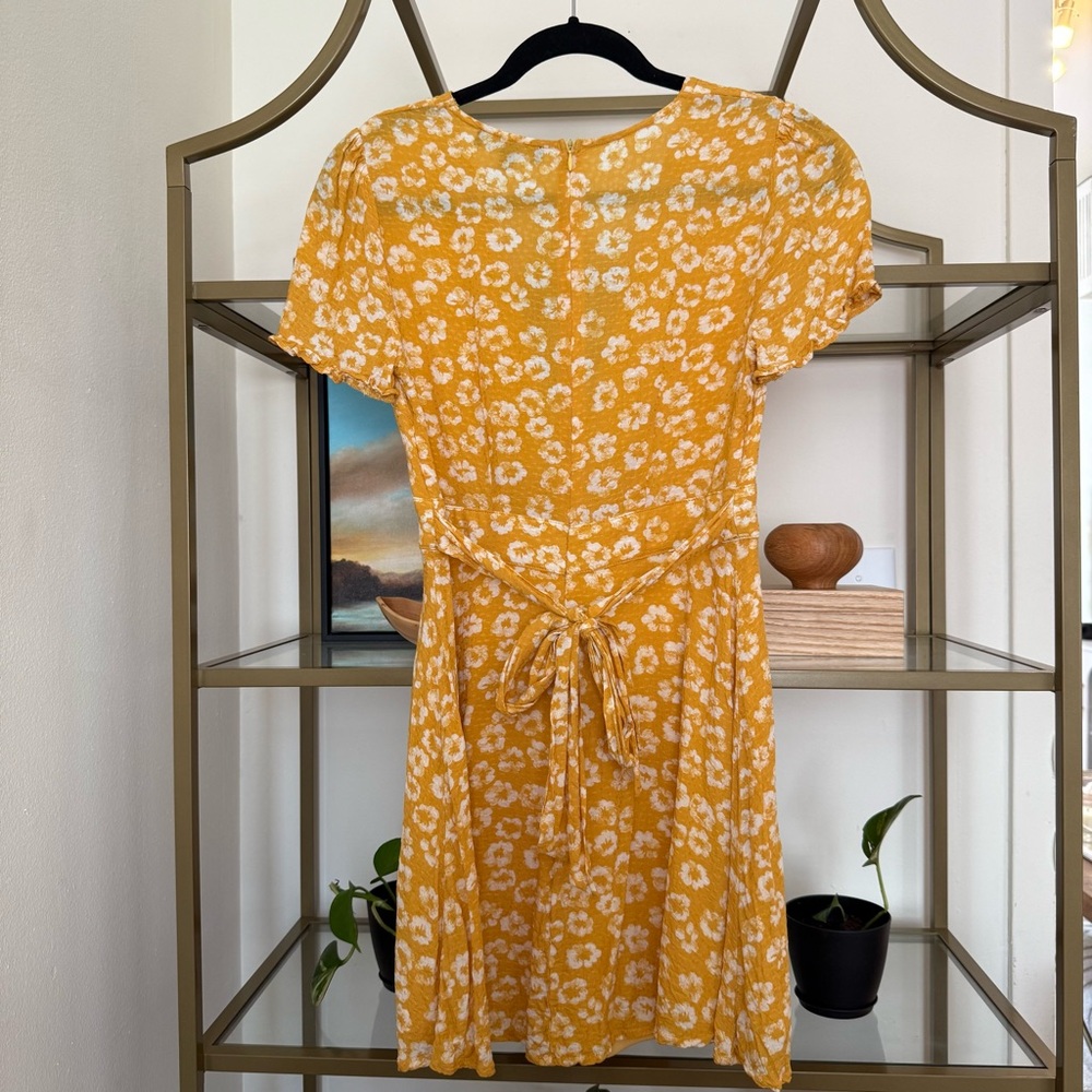Lulus Garden Explorer Mustard Yellow Floral Print Mini Dress - Picture 3 of 9